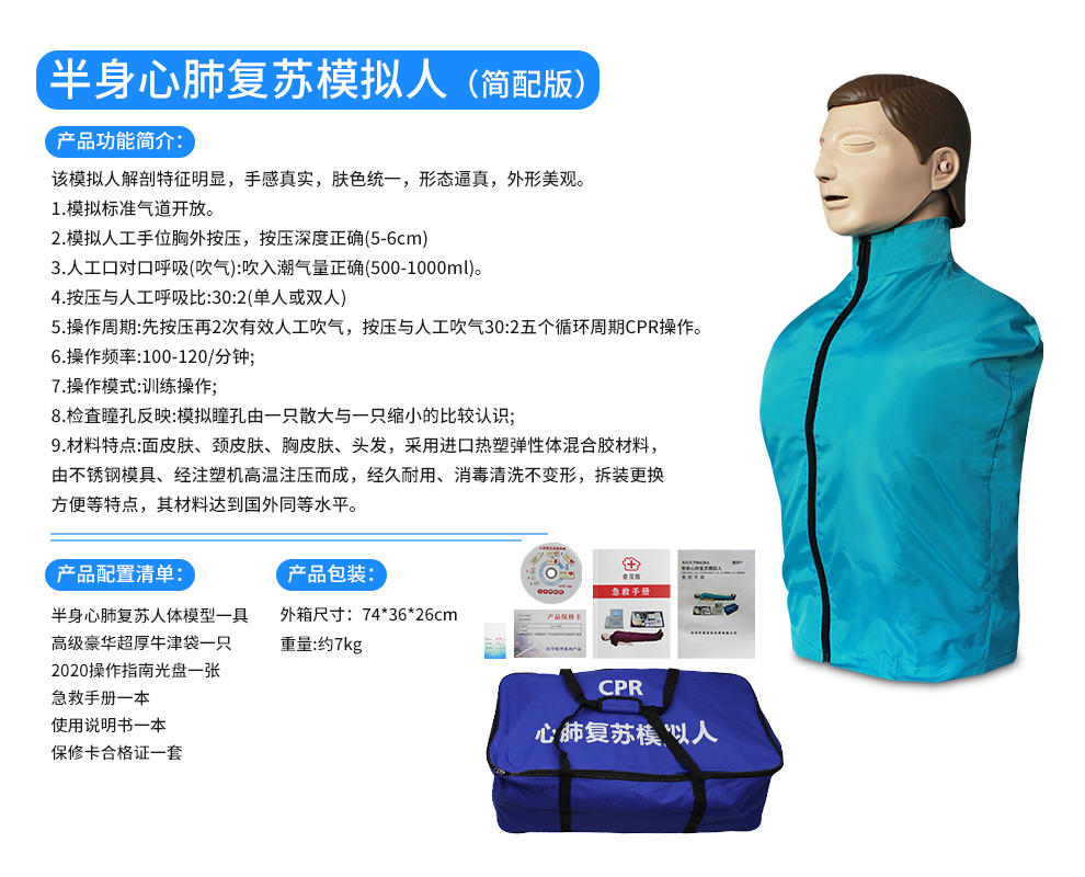 半身心肺复苏模拟人简配版
